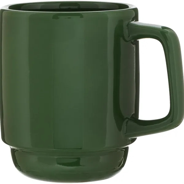 16 oz stackable ceramic mug with glossy colored exterior and matching... from ASI 51197 ETS Express, LLC