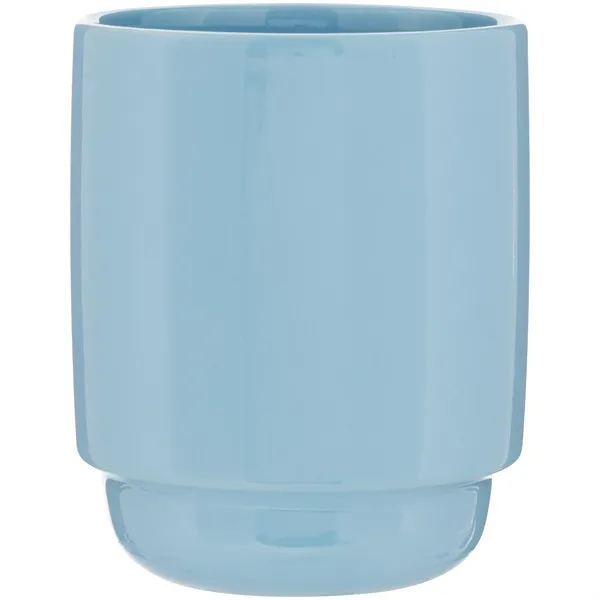 16 oz stackable ceramic mug with glossy colored exterior and matching... from ASI 51197 ETS Express, LLC