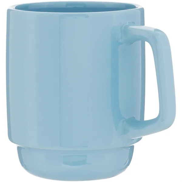 16 oz stackable ceramic mug with glossy colored exterior and matching... from ASI 51197 ETS Express, LLC