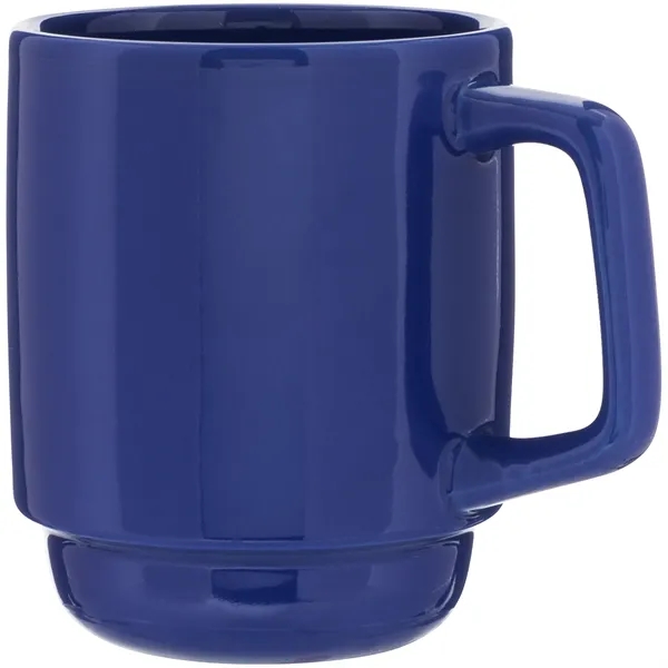 16 oz stackable ceramic mug with glossy colored exterior and matching... from ASI 51197 ETS Express, LLC
