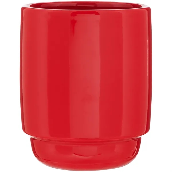 16 oz stackable ceramic mug with glossy colored exterior and matching... from ASI 51197 ETS Express, LLC