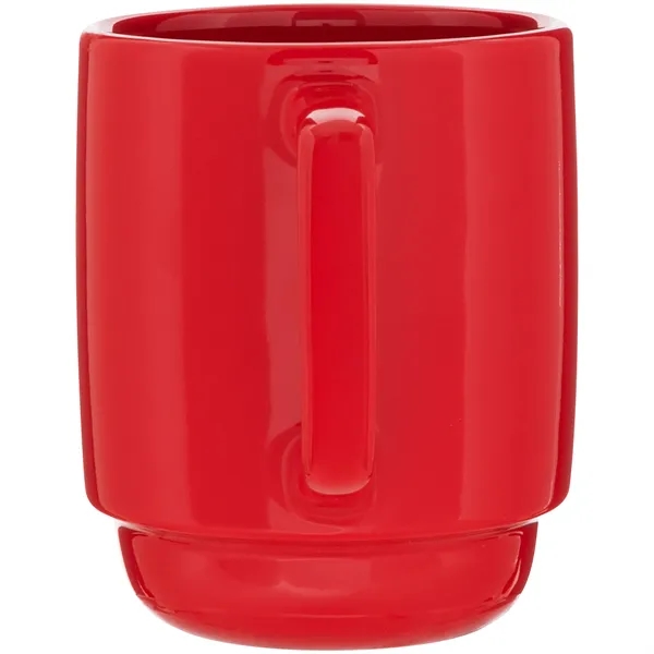 16 oz stackable ceramic mug with glossy colored exterior and matching... from ASI 51197 ETS Express, LLC