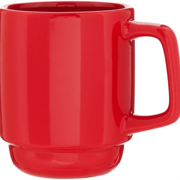 16 oz stackable ceramic mug with glossy colored exterior and matching... from ASI 51197 ETS Express, LLC