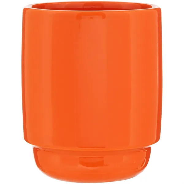 16 oz stackable ceramic mug with glossy colored exterior and matching... from ASI 51197 ETS Express, LLC