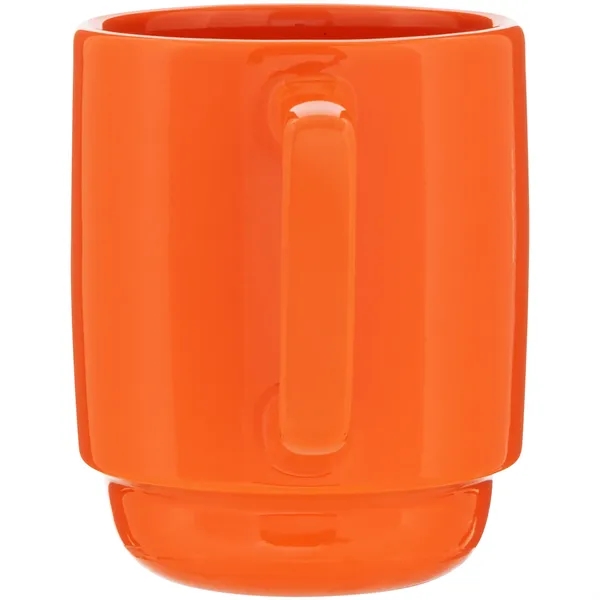 16 oz stackable ceramic mug with glossy colored exterior and matching... from ASI 51197 ETS Express, LLC