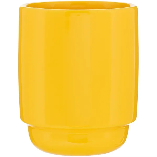 16 oz stackable ceramic mug with glossy colored exterior and matching... from ASI 51197 ETS Express, LLC