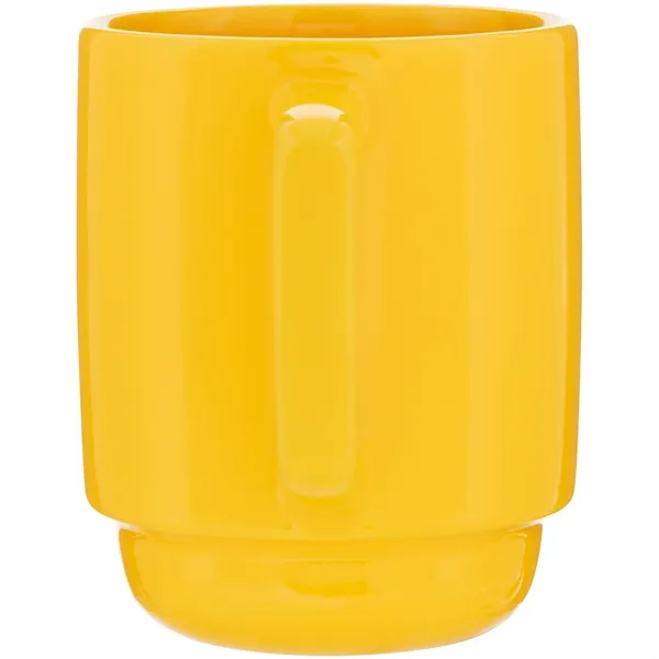 16 oz stackable ceramic mug with glossy colored exterior and matching... from ASI 51197 ETS Express, LLC