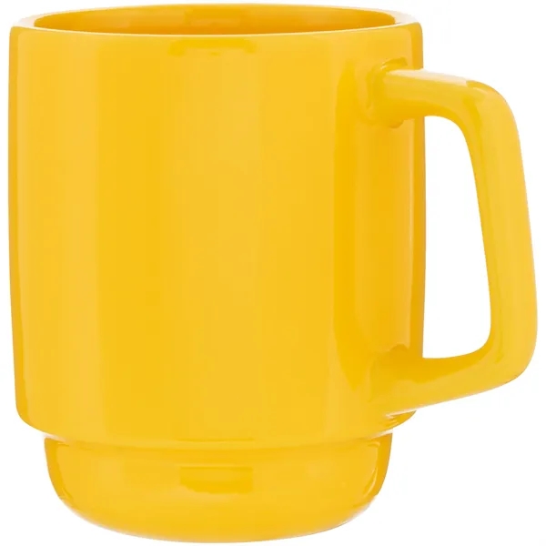 16 oz stackable ceramic mug with glossy colored exterior and matching... from ASI 51197 ETS Express, LLC