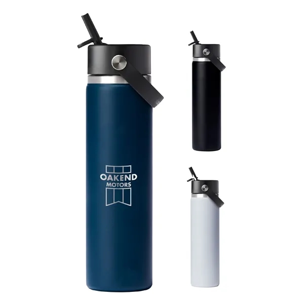 24 oz. double wall vacuum insulated bottle with flex straw cap.... from ASI 66887 PCNA / Leeds