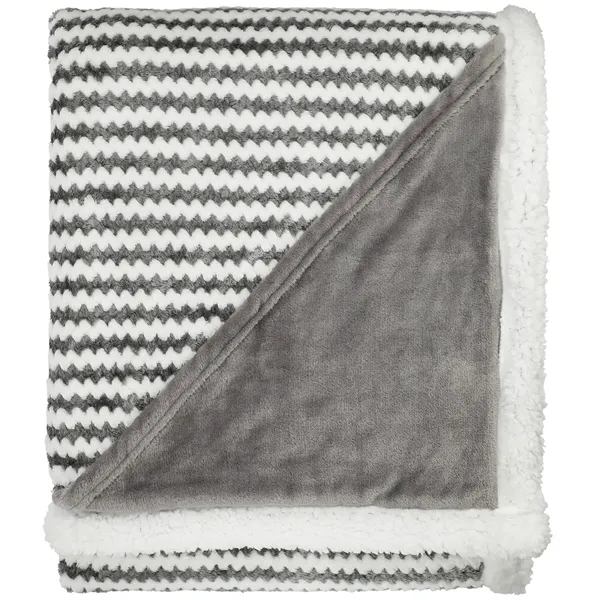 50" x 60" Sherpa and soft velour striped blanket.... from ASI 66887 PCNA / Leeds