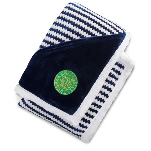 50" x 60" Sherpa and soft velour striped blanket.... from ASI 66887 PCNA / Leeds