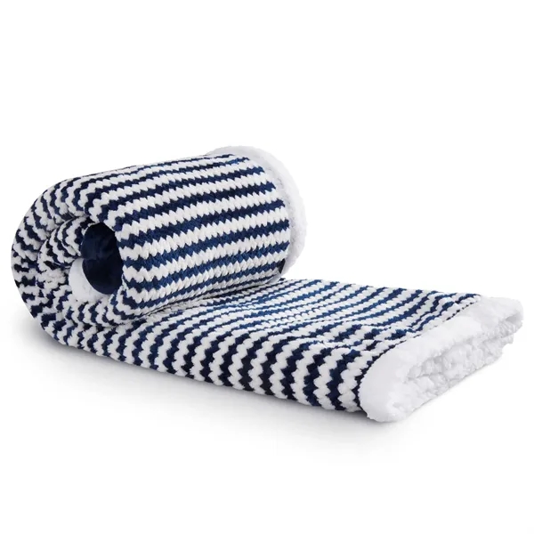 50" x 60" Sherpa and soft velour striped blanket.... from ASI 66887 PCNA / Leeds