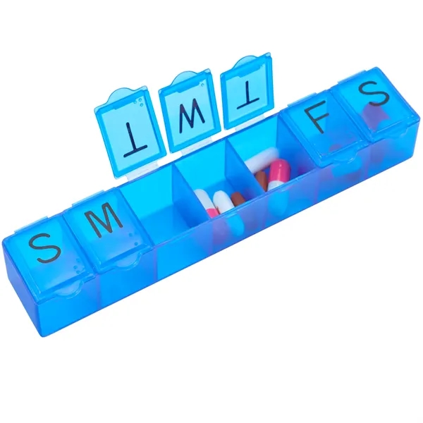 7-day pill storage box with hinged, snap-up lid.... from ASI 66887 PCNA / Bullet