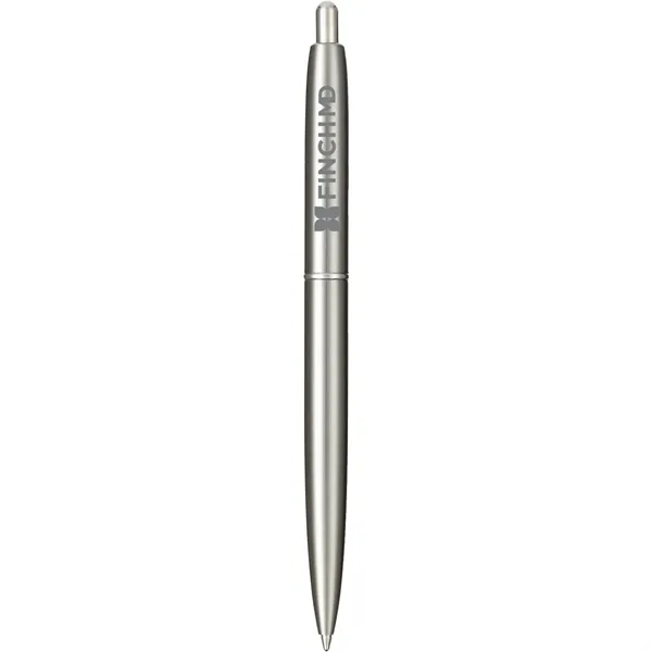 Recycled stainless steel ballpoint pen with click mechanism, shiny chrome accents... from ASI 66887 PCNA / Leeds