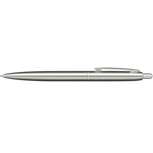 Recycled stainless steel ballpoint pen with click mechanism, shiny chrome accents... from ASI 66887 PCNA / Leeds