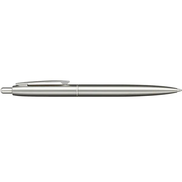 Recycled stainless steel ballpoint pen with click mechanism, shiny chrome accents... from ASI 66887 PCNA / Leeds
