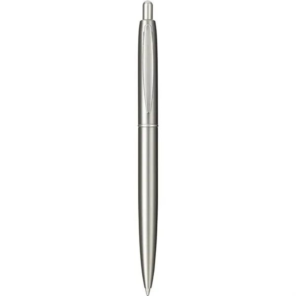 Recycled stainless steel ballpoint pen with click mechanism, shiny chrome accents... from ASI 66887 PCNA / Leeds