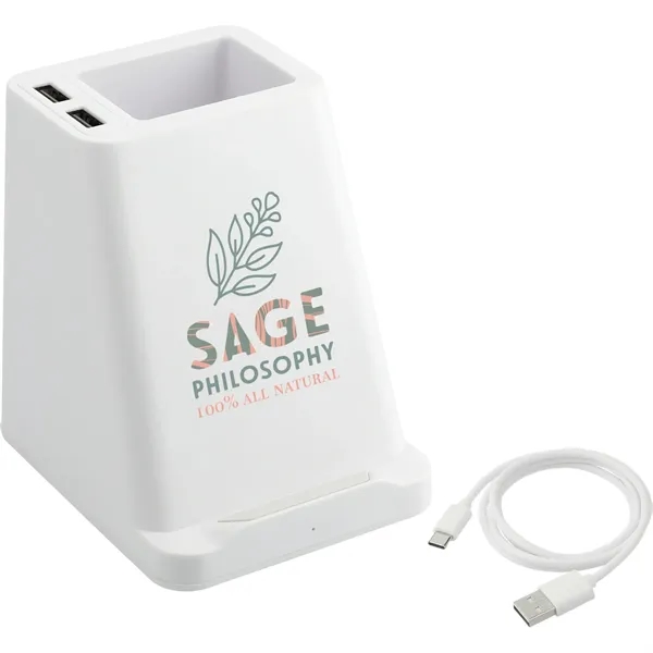 Wireless charging pen holder with dual outputs.... from ASI 66887 PCNA / Bullet