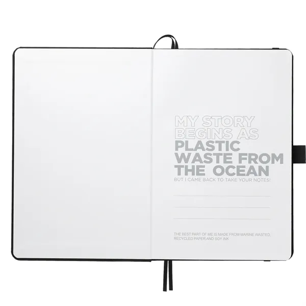 5.5" x 8.5" journal made from recycled ocean plastic with 96... from ASI 66887 PCNA / Leeds