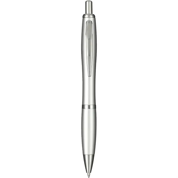 Plunger action ballpoint pen with vibrant-colored barrel, grip, black gel ink... from ASI 66887 PCNA / Leeds