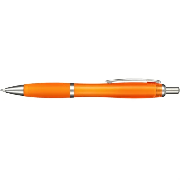 Plunger action ballpoint pen with vibrant-colored barrel, grip, black gel ink... from ASI 66887 PCNA / Leeds