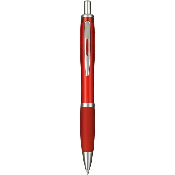 Plunger action ballpoint pen with vibrant-colored barrel, grip, black gel ink... from ASI 66887 PCNA / Leeds