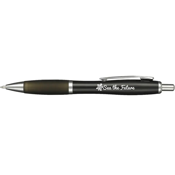 Plunger action ballpoint pen with vibrant-colored barrel, grip, black gel ink... from ASI 66887 PCNA / Leeds