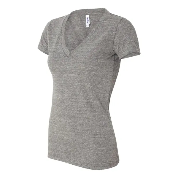 Women's triblend deep v-neck t-shirt with long and lean silhouette. Blank... from ASI 84358 S&S Activewear