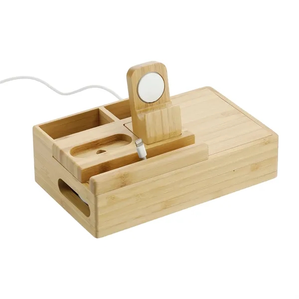 Wireless charging dock station and phone stand made of bamboo.... from ASI 66887 PCNA / Leeds