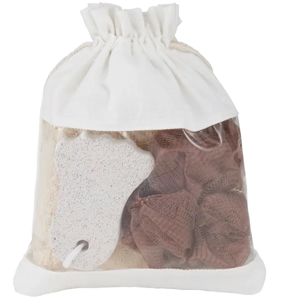 3 piece spa set with loofah, pumice stone, sponge and pouch... from ASI 66887 PCNA / Bullet
