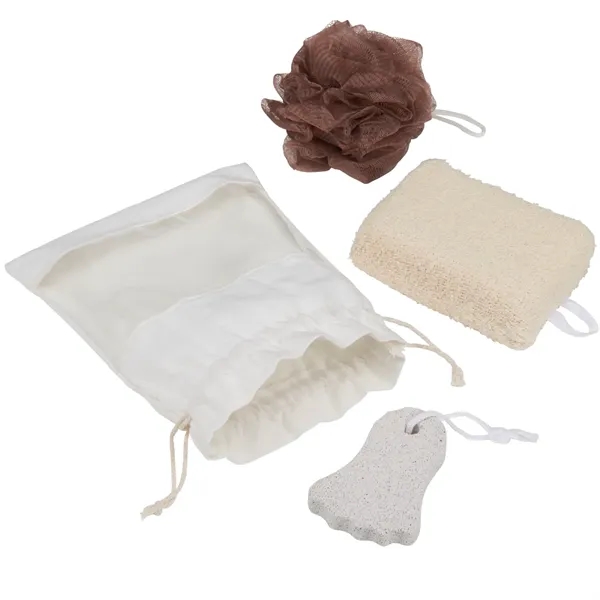 3 piece spa set with loofah, pumice stone, sponge and pouch... from ASI 66887 PCNA / Bullet