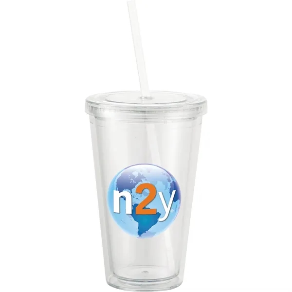 16 oz. double wall acrylic tumbler with lid and straw.... from ASI 66887 PCNA / Leeds