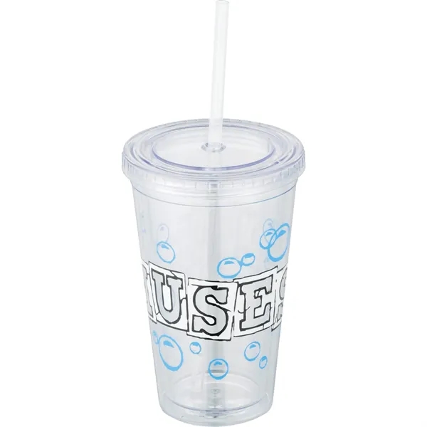 16 oz. double wall acrylic tumbler with lid and straw.... from ASI 66887 PCNA / Leeds
