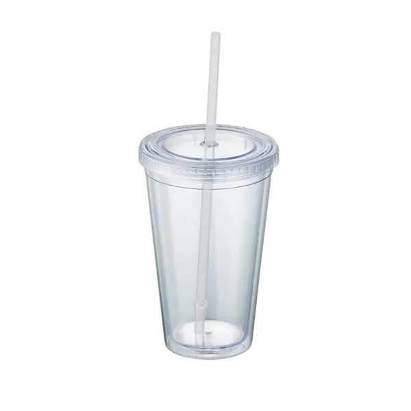 16 oz. double wall acrylic tumbler with lid and straw.... from ASI 66887 PCNA / Leeds