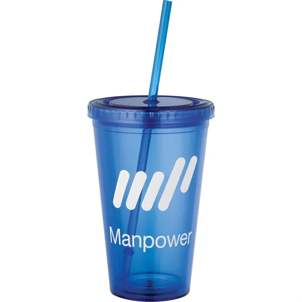 16 oz. double wall acrylic tumbler with lid and straw.... from ASI 66887 PCNA / Leeds