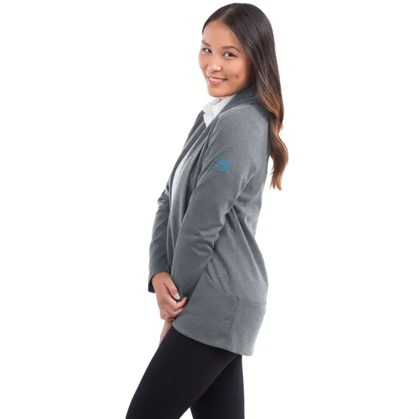 Women's knit blazer made with a distinctive shawl collar, tapered waist... from ASI 66887 PCNA / Trimark