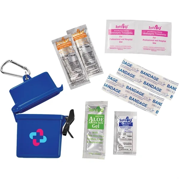 8 piece first aid kit in a flip-top waterproof container with... from ASI 66887 PCNA / Bullet