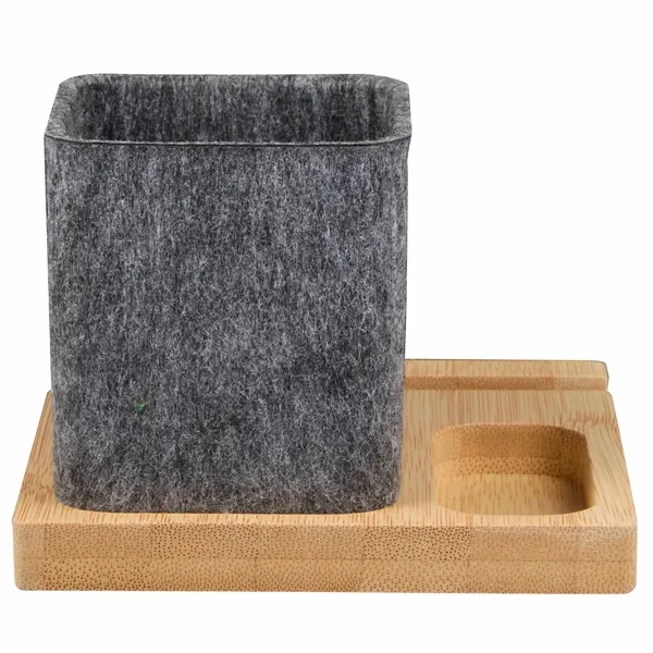 Recycled Felt & Bamboo Pen Holder... from ASI 66887 PCNA / Bullet