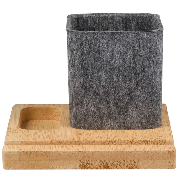 Recycled Felt & Bamboo Pen Holder... from ASI 66887 PCNA / Bullet