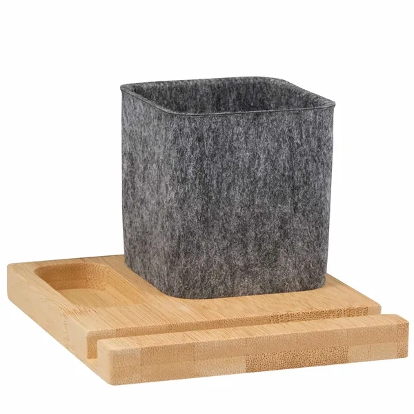 Recycled Felt & Bamboo Pen Holder... from ASI 66887 PCNA / Bullet