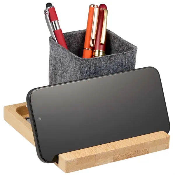 Recycled Felt & Bamboo Pen Holder... from ASI 66887 PCNA / Bullet