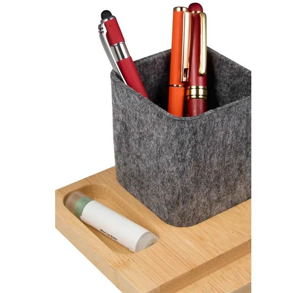 Recycled Felt & Bamboo Pen Holder... from ASI 66887 PCNA / Bullet