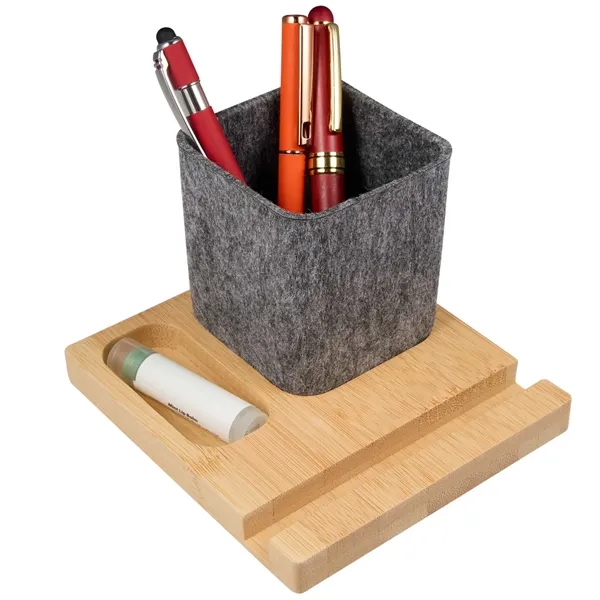 Recycled Felt & Bamboo Pen Holder... from ASI 66887 PCNA / Bullet