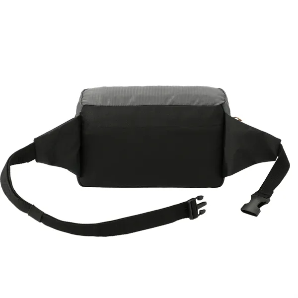 Recycled fanny pack with zippered main compartment and adjustable waist belt.... from ASI 66887 PCNA / Leeds