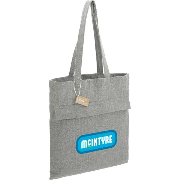 Recycled cotton herringbone tote bag with zippered pocket.... from ASI 66887 PCNA / Leeds