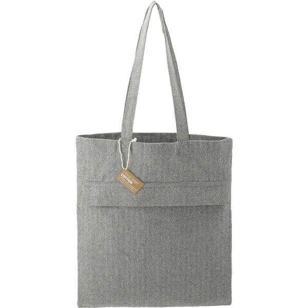 Recycled cotton herringbone tote bag with zippered pocket.... from ASI 66887 PCNA / Leeds