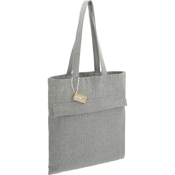 Recycled cotton herringbone tote bag with zippered pocket.... from ASI 66887 PCNA / Leeds