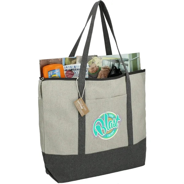 10 oz. recycled cotton tote bag with zipper closure and handles.... from ASI 66887 PCNA / Leeds