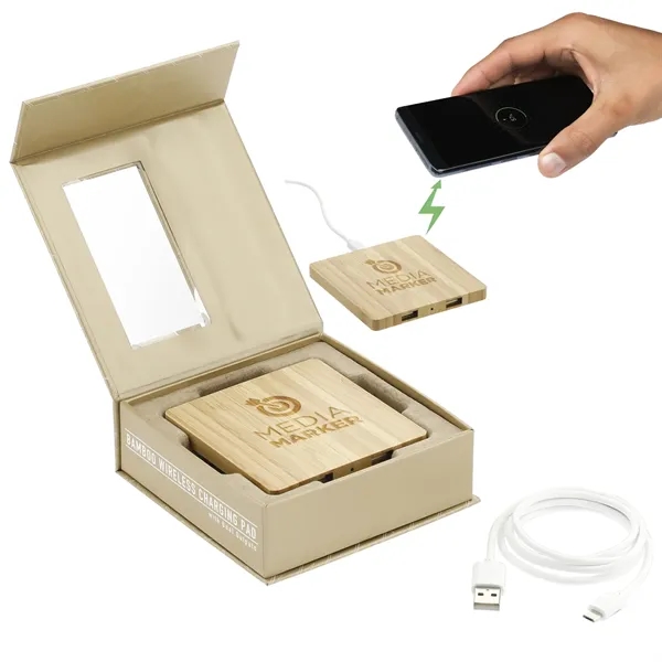 Bamboo wireless charging pad with dual outputs.... from ASI 66887 PCNA / Leeds