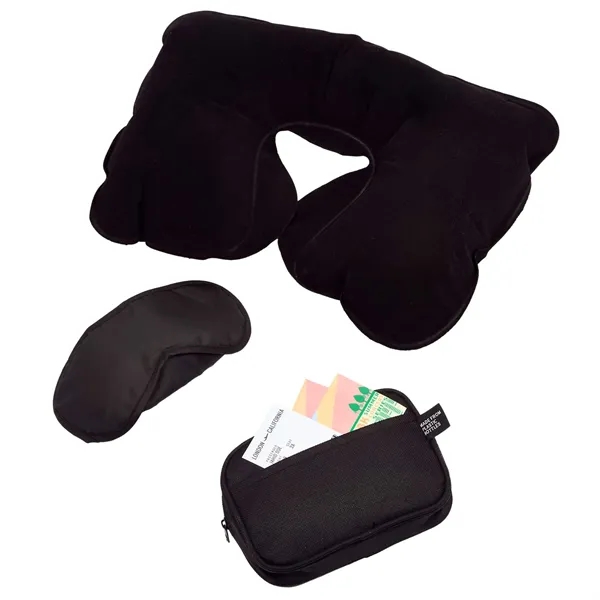 Travel kit with zippered pouch, earplugs, eye mask and pillow.... from ASI 66887 PCNA / Bullet